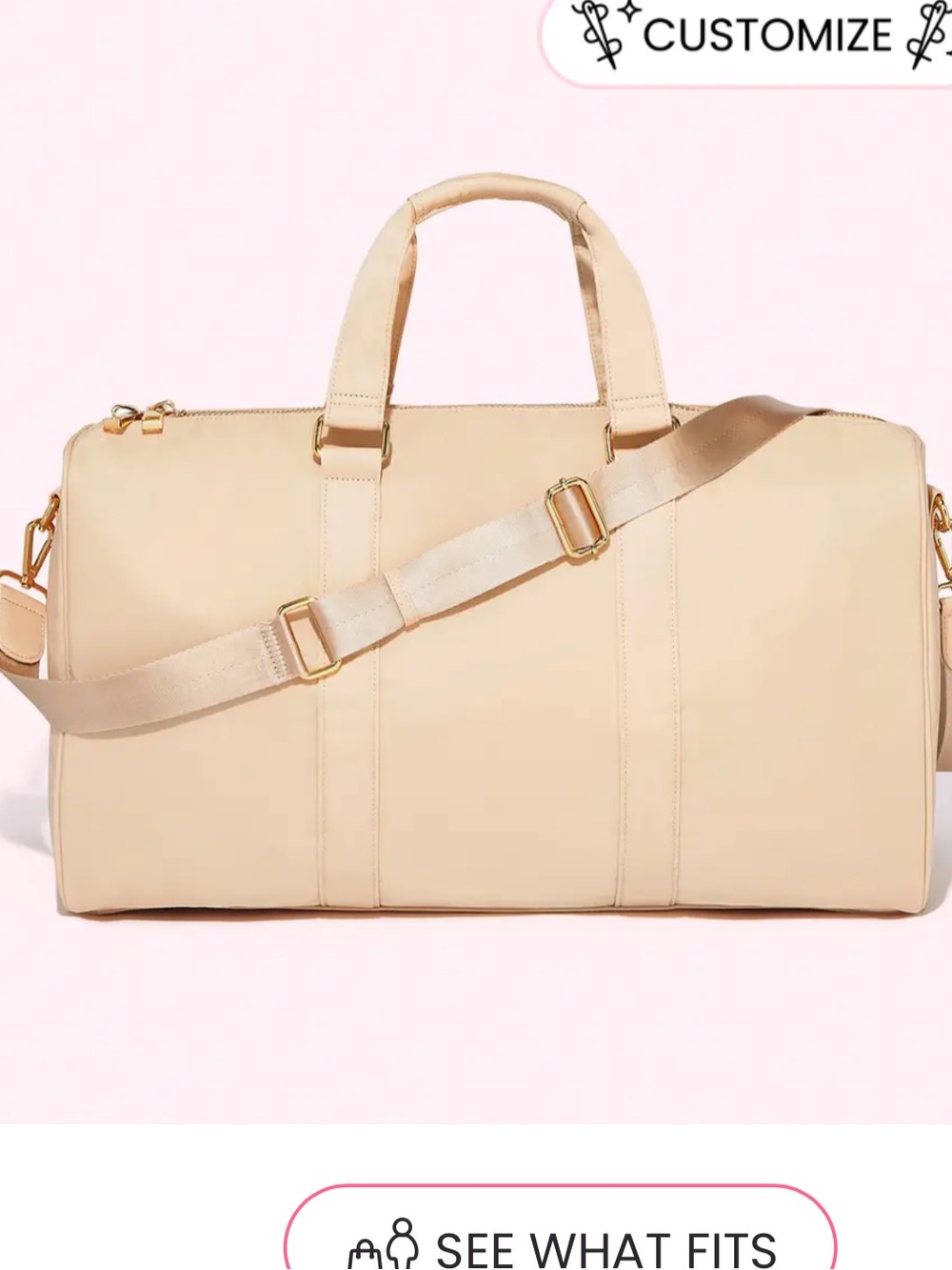 Stoney Clover Lane Duffel Bag in Sand with Gold Hardware EUC